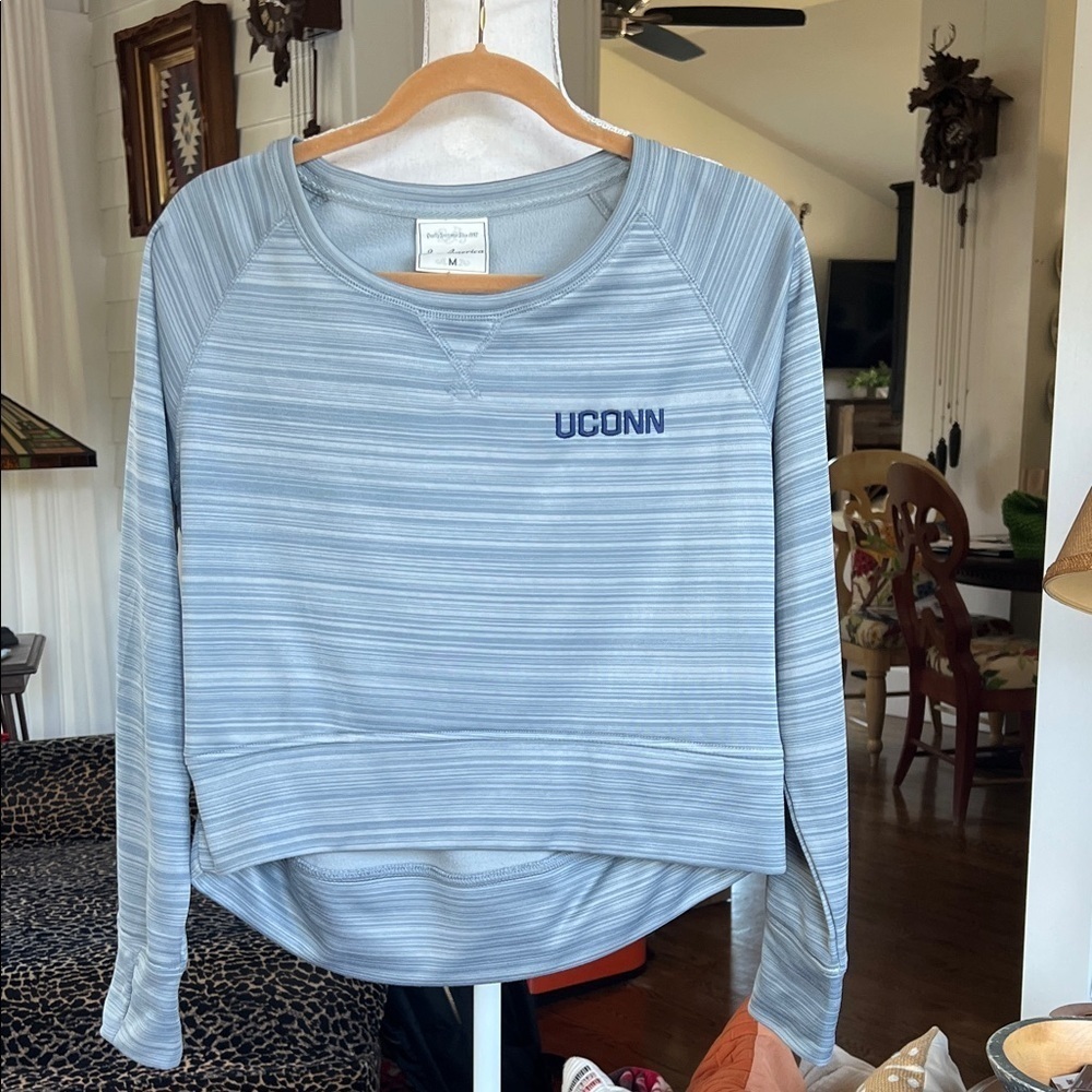 UCONN Gray Striped Sweatshirt